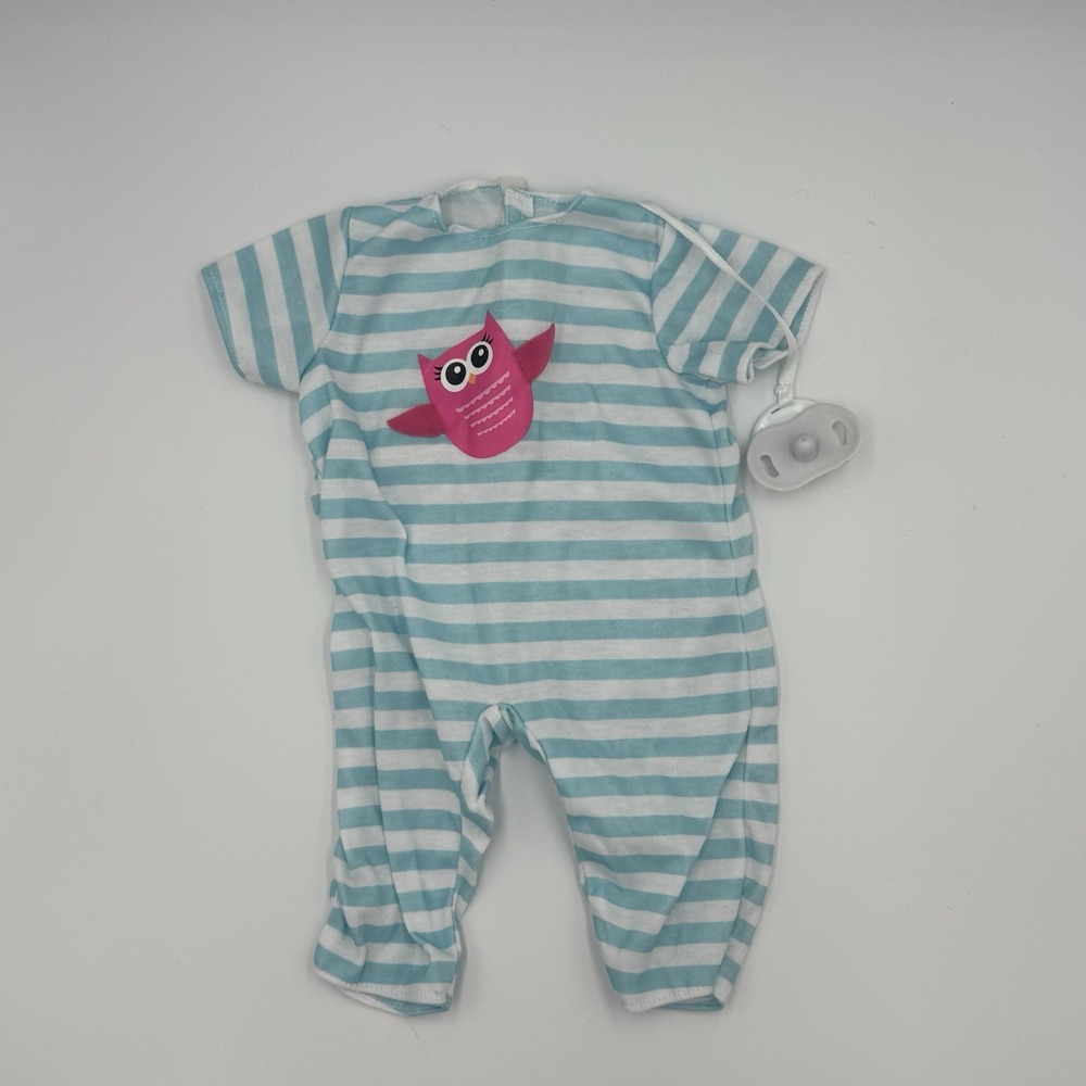Vintage Baby Doll Doll Romper With Owl And Attached Pacifier